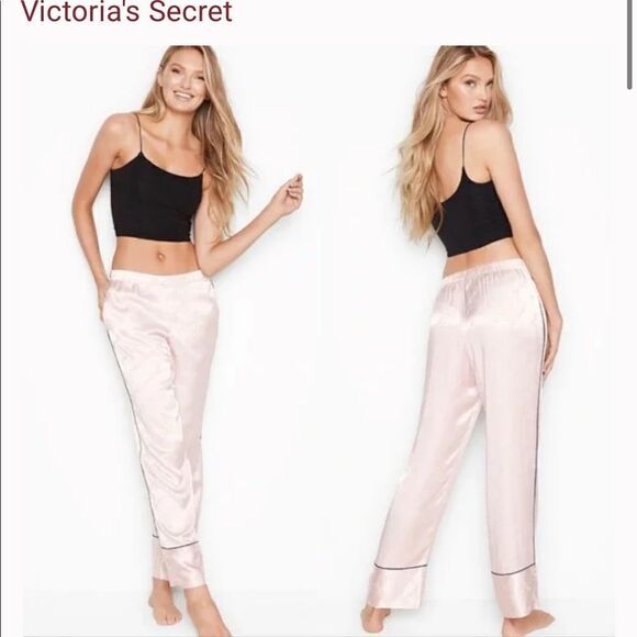 Victoria’s Secret satin logo pajama pants with pockets Xs - Picture 1 of 9
